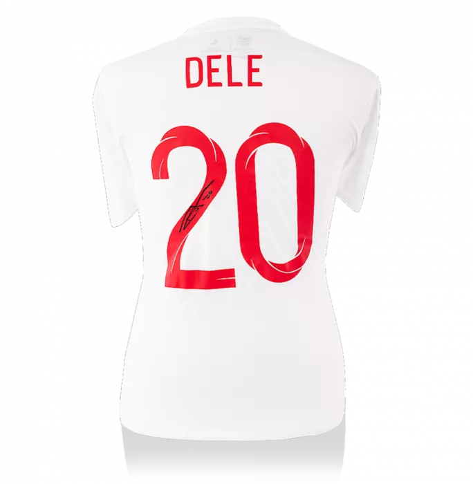 Dele Alli Official 2018 FIFA World Cup™ Back Signed And Framed England 2018-19 Style T-Shirt
