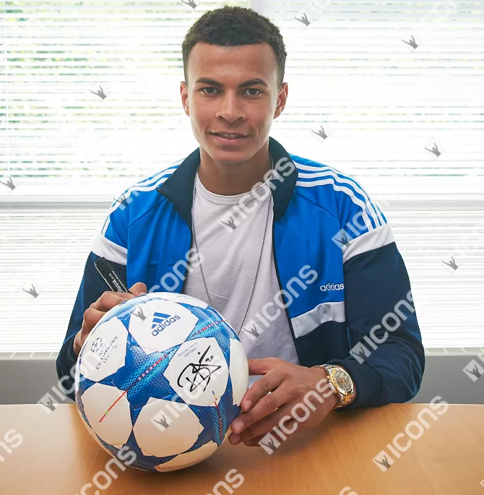 Dele Alli Signed 2015-16 UEFA Champions League Football In Acrylic Case