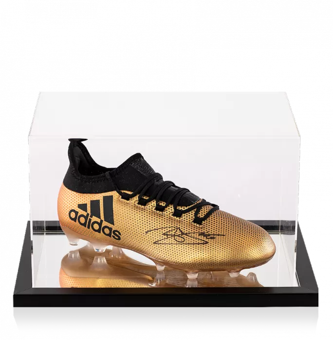 Dele Alli Signed Gold Adidas X Boot In Acrylic Case