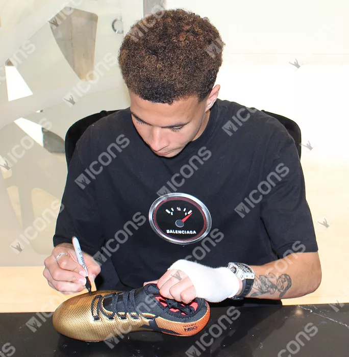 Dele Alli Signed Gold Adidas X Boot In Bubble Frame: Option 1