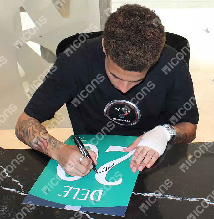 Dele Alli Signed Tottenham Hotspur 2018-19 Third Shirt Print In Black Wooden Frame: Limited Edition 'Dele 20'
