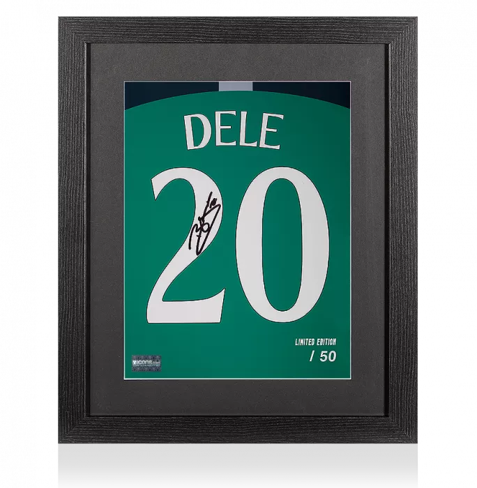 Dele Alli Signed Tottenham Hotspur 2018-19 Third Shirt Print In Black Wooden Frame: Limited Edition 'Dele 20'
