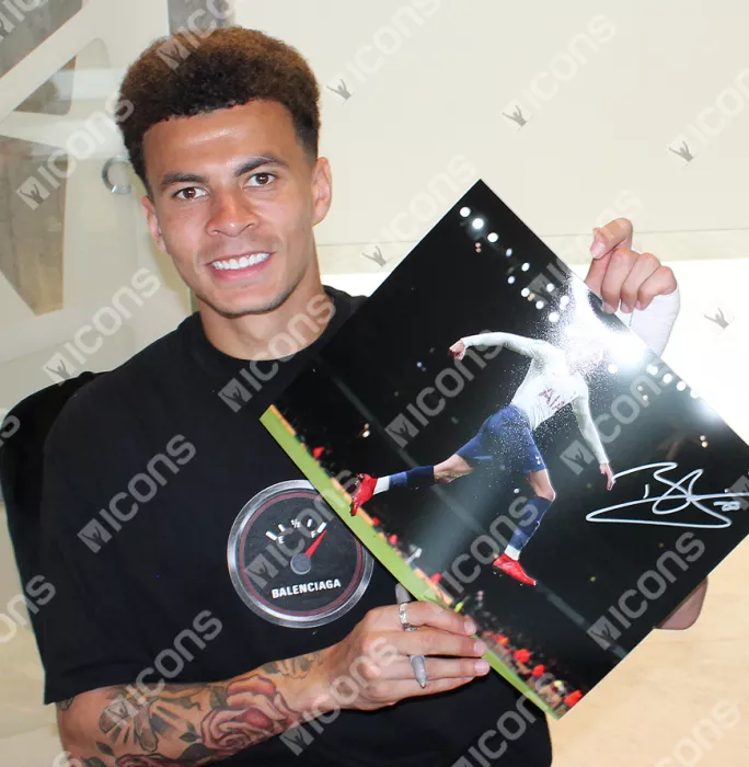 Dele Alli Signed Tottenham Hotspur Photo In Black Wooden Frame: North London Derby Goal Vs Arsenal