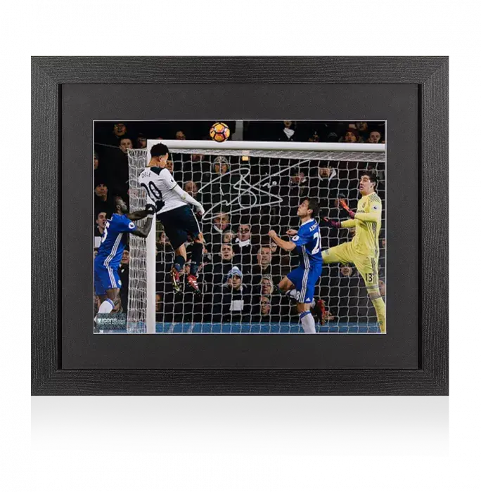 Dele Alli Signed Tottenham Hotspur Photo In Black Wooden Frame: Goal vs Chelsea