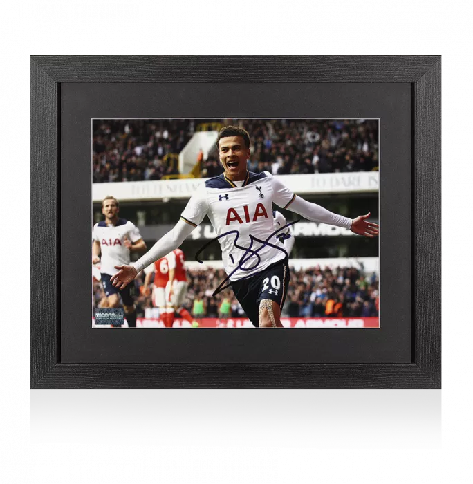Dele Alli Signed Tottenham Hotspur Photo In Black Wooden Frame: North London Derby Goal