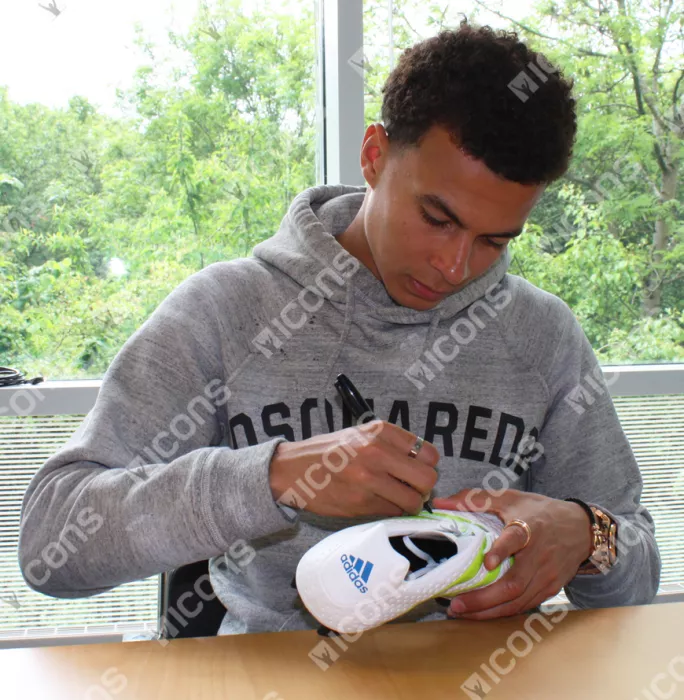 Dele Alli Signed White And Green Adidas X 16.4 Boot