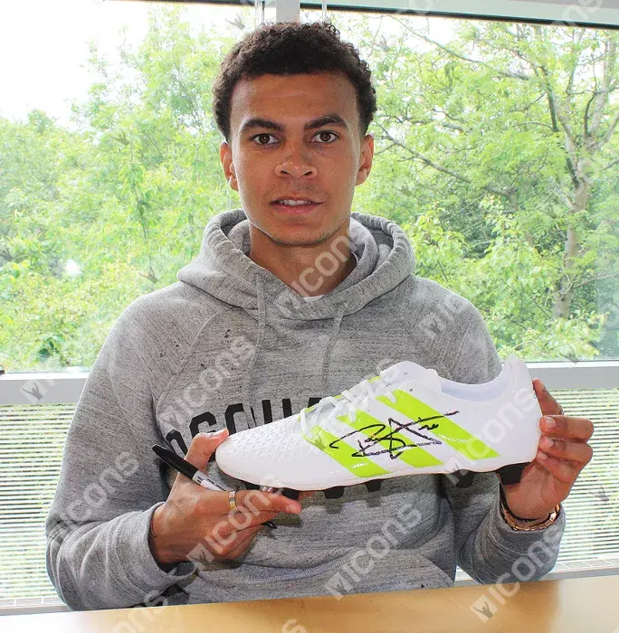 Dele Alli Signed White And Green Adidas X 16.4 Boot