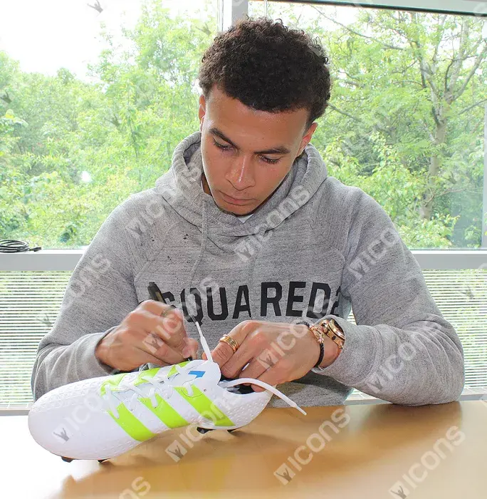 Dele Alli Signed White And Green Adidas X 16.4 Boot