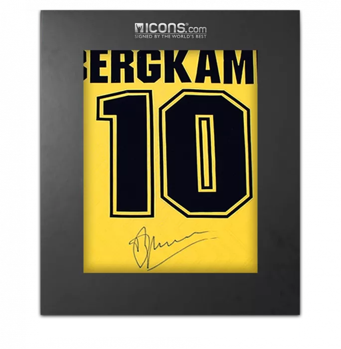 Dennis Bergkamp Back Signed Arsenal 1996-97 Away Shirt In Deluxe Packaging