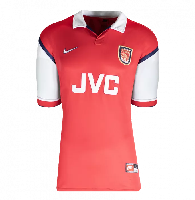 Dennis Bergkamp Back Signed Arsenal 1998-99 Home Shirt In Hero Frame: Option 1