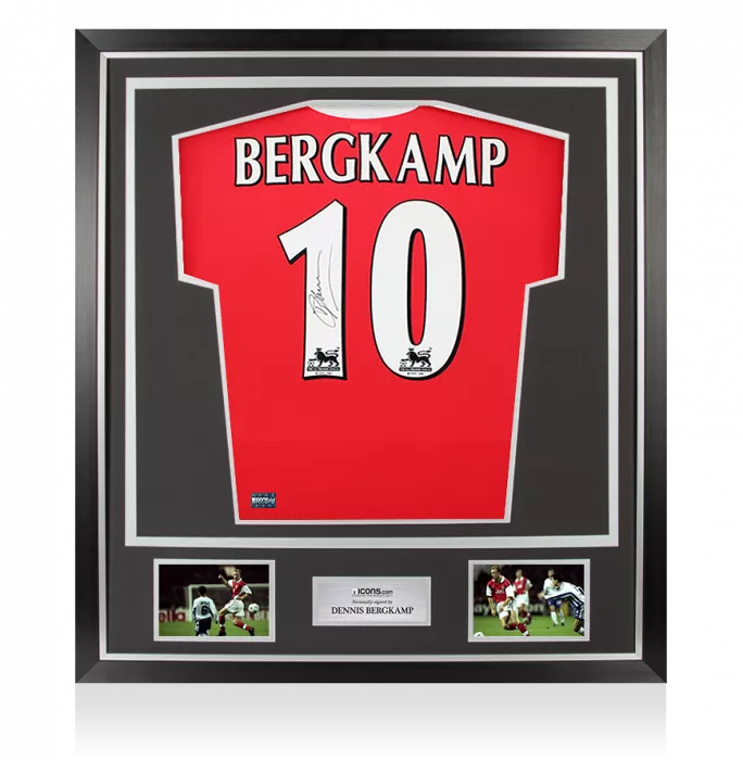 Dennis Bergkamp Back Signed Arsenal 1998-99 Home Shirt In Classic Frame