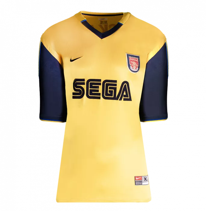 Dennis Bergkamp Back Signed Arsenal 1999-01 Away Shirt In Classic Frame