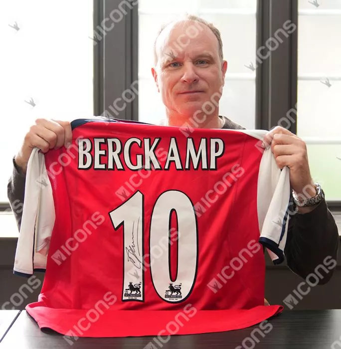Dennis Bergkamp Back Signed Arsenal 2000-02 Shirt In Classic Frame