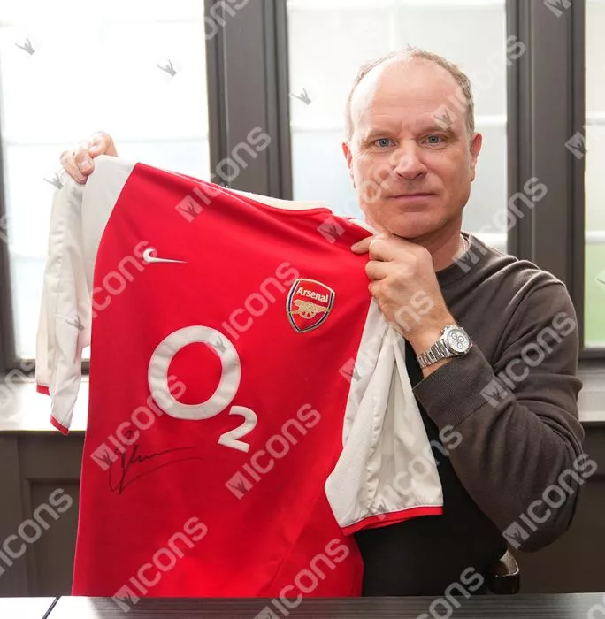 Dennis Bergkamp Back Signed Arsenal 2002-04 Home Shirt