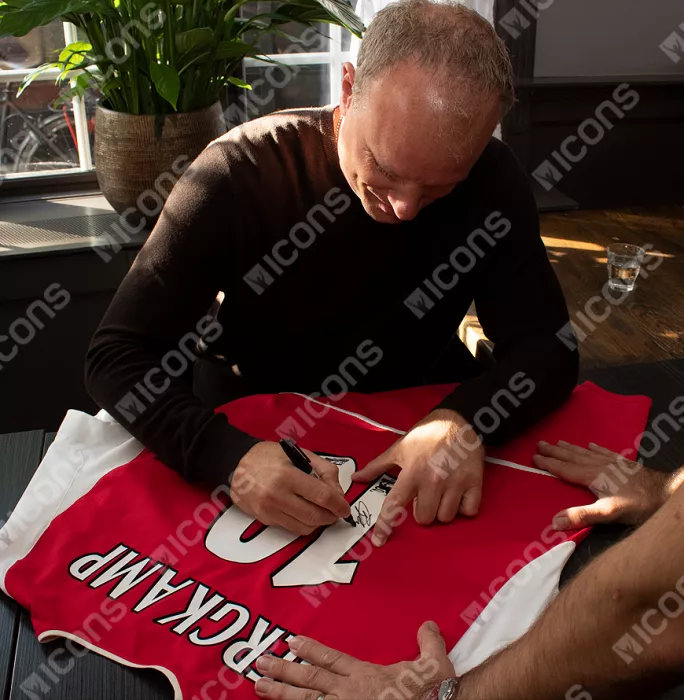 Dennis Bergkamp Back Signed Arsenal 2002-04 Home Shirt