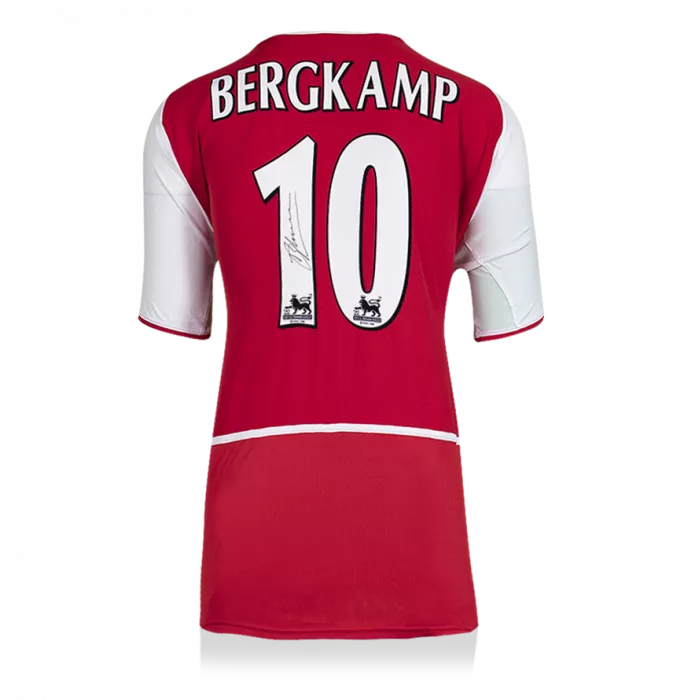 Dennis Bergkamp Back Signed Arsenal 2002-04 Home Shirt