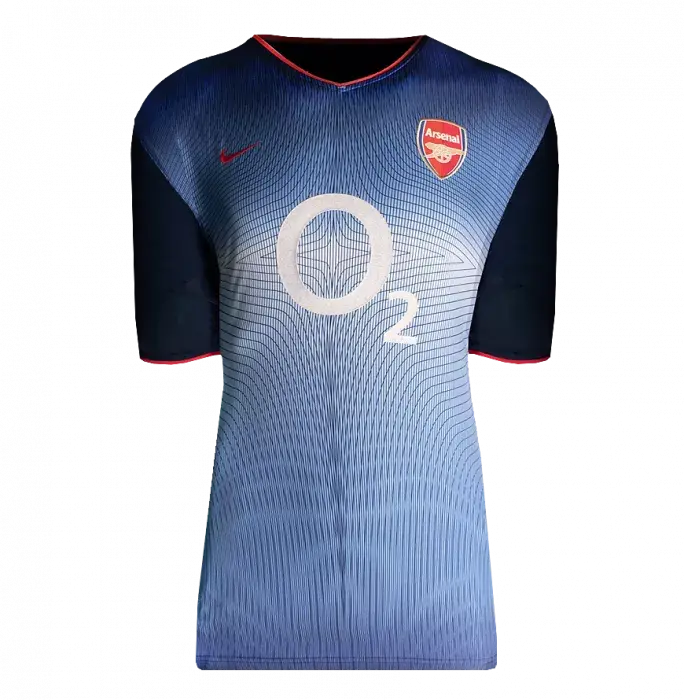 Dennis Bergkamp Back Signed Arsenal 2004-05 Away Shirt In Deluxe Packaging