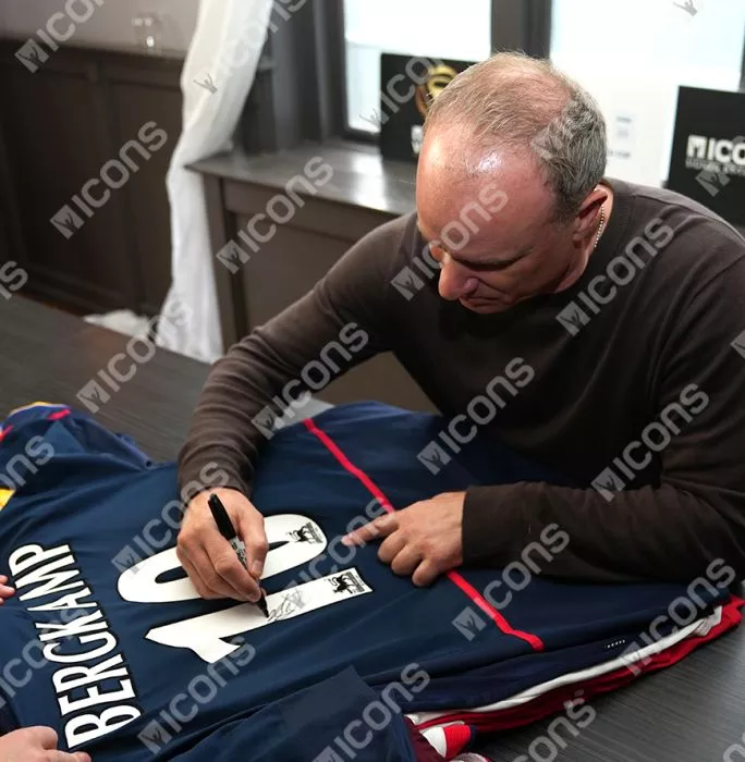 Dennis Bergkamp Back Signed Arsenal 2004-05 Away Shirt In Deluxe Packaging