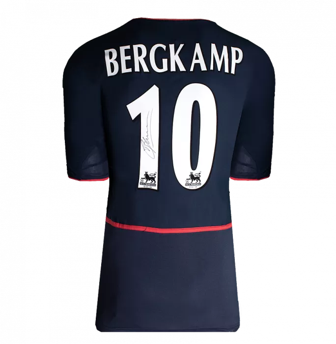 Dennis Bergkamp Back Signed Arsenal 2004-05 Away Shirt In Classic Frame