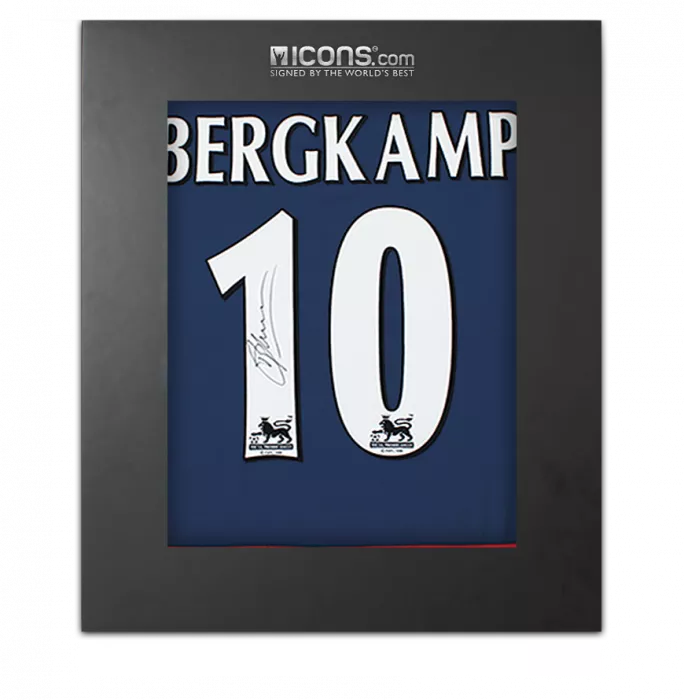Dennis Bergkamp Back Signed Arsenal 2004-05 Away Shirt In Deluxe Packaging