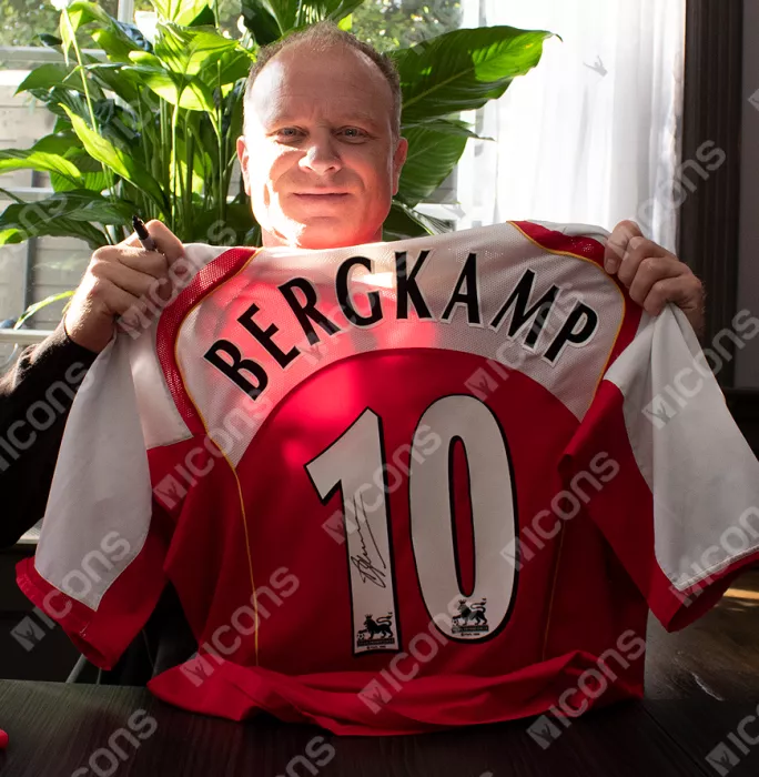 Dennis Bergkamp Back Signed Arsenal 2004-05 Home Shirt