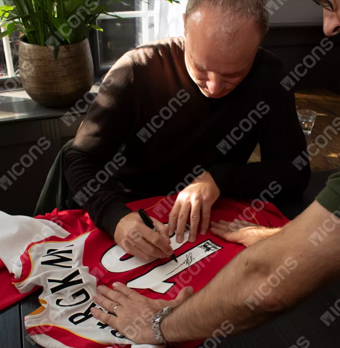 Dennis Bergkamp Back Signed Arsenal 2004-05 Home Shirt In Classic Frame