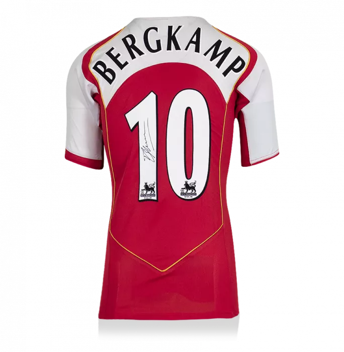 Dennis Bergkamp Back Signed Arsenal 2004-05 Home Shirt