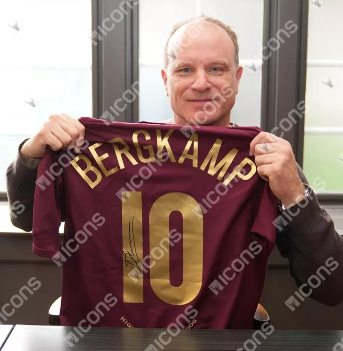 Dennis Bergkamp Back Signed Arsenal 2005-06 Home Shirt - Centenary