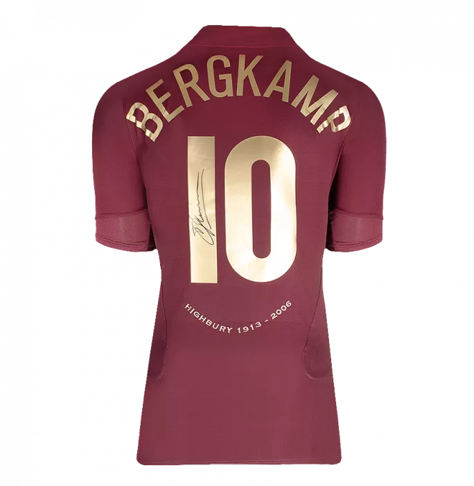 Dennis Bergkamp Back Signed Arsenal 2005-06 Home Shirt - Centenary