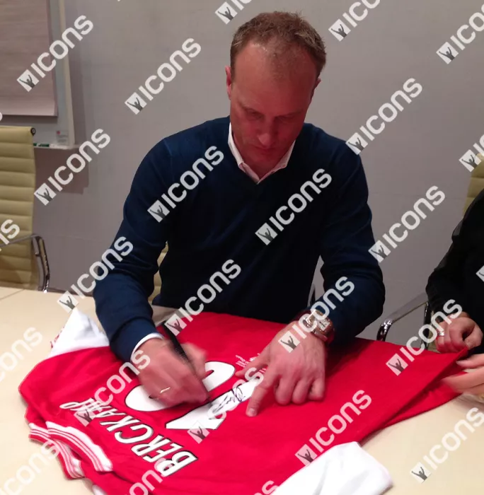 Dennis Bergkamp Back Signed Arsenal Centenary Shirt In Classic Frame