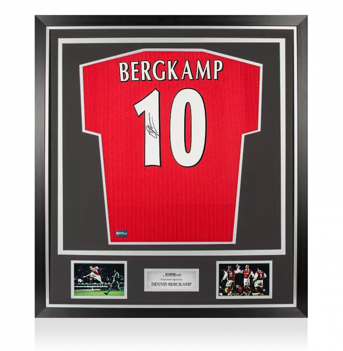 Dennis Bergkamp Back Signed Arsenal Centenary Shirt In Classic Frame