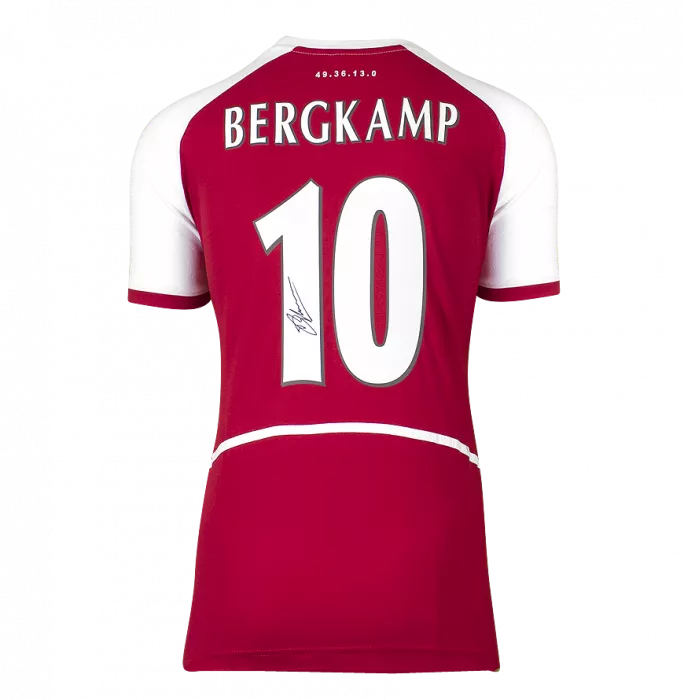 Dennis Bergkamp Back Signed Arsenal Heritage "Invincibles" Shirt In Classic Frame