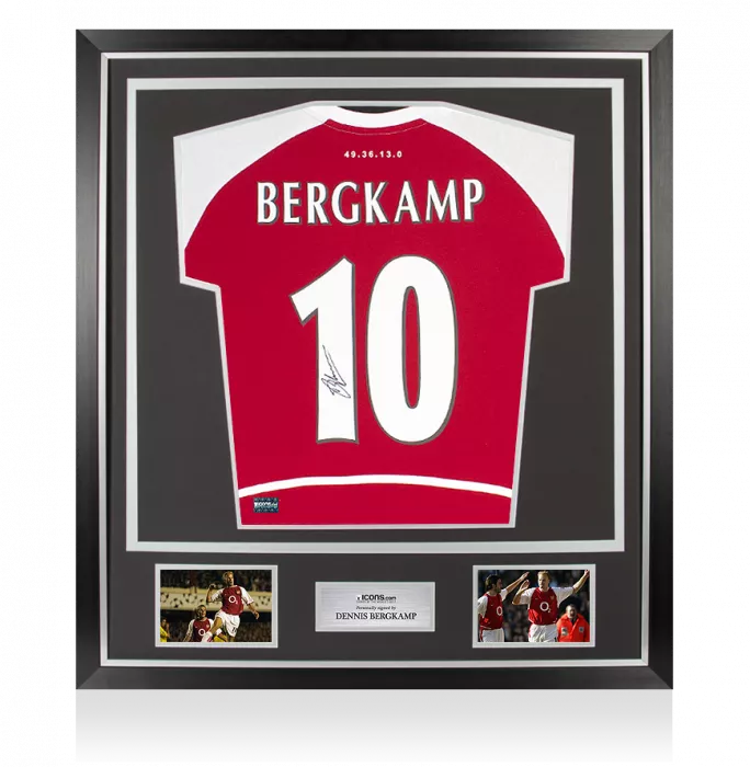 Dennis Bergkamp Back Signed Arsenal Heritage "Invincibles" Shirt In Classic Frame