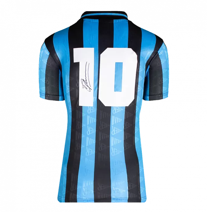 Dennis Bergkamp Back Signed Internazionale 1992 Home Shirt In Hero Frame: Option 1
