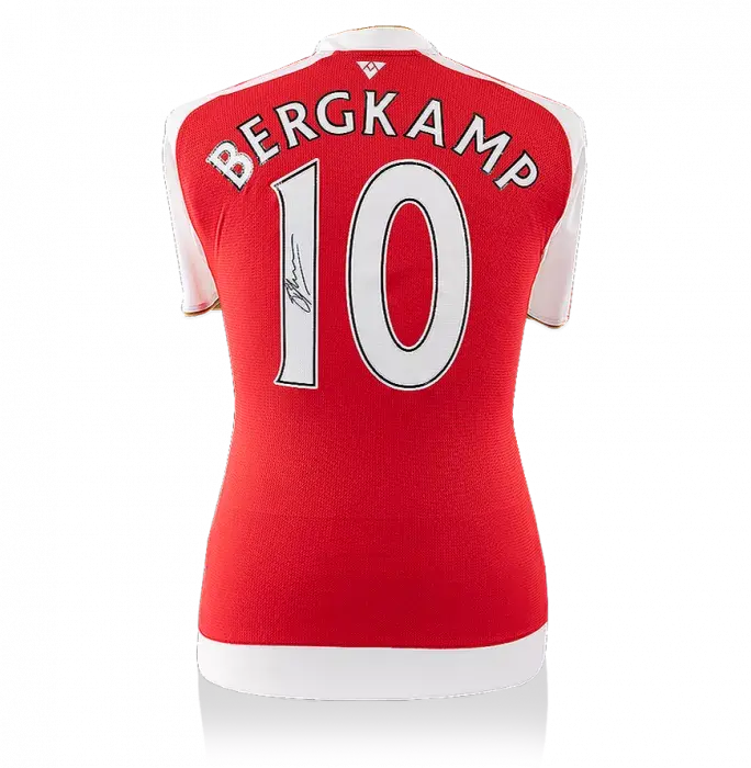Dennis Bergkamp Back Signed Modern Arsenal Home Shirt