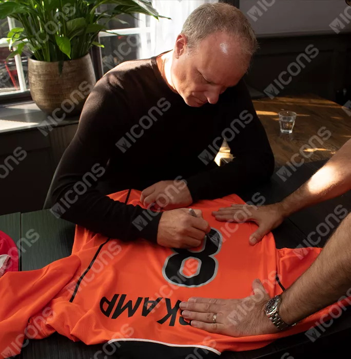 Dennis Bergkamp Back Signed Netherlands 1998-00 Home Shirt