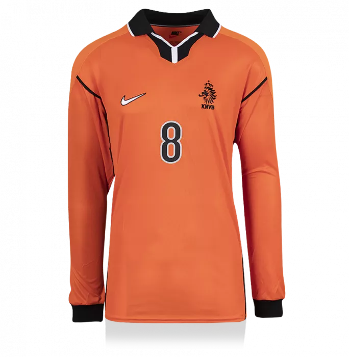 Dennis Bergkamp Back Signed Netherlands 1998-00 Home Shirt