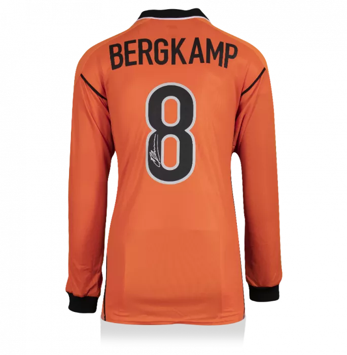 Dennis Bergkamp Back Signed Netherlands 1998-00 Home Shirt