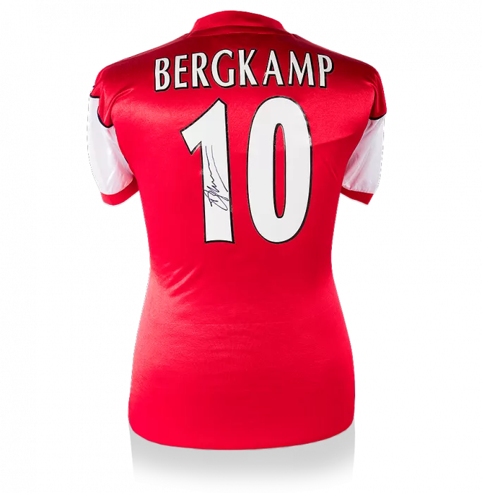Dennis Bergkamp Back Signed Retro Arsenal Shirt