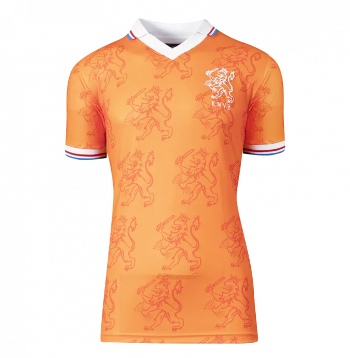 Dennis Bergkamp Back Signed Retro Netherlands Shirt In Hero Frame: Option 1