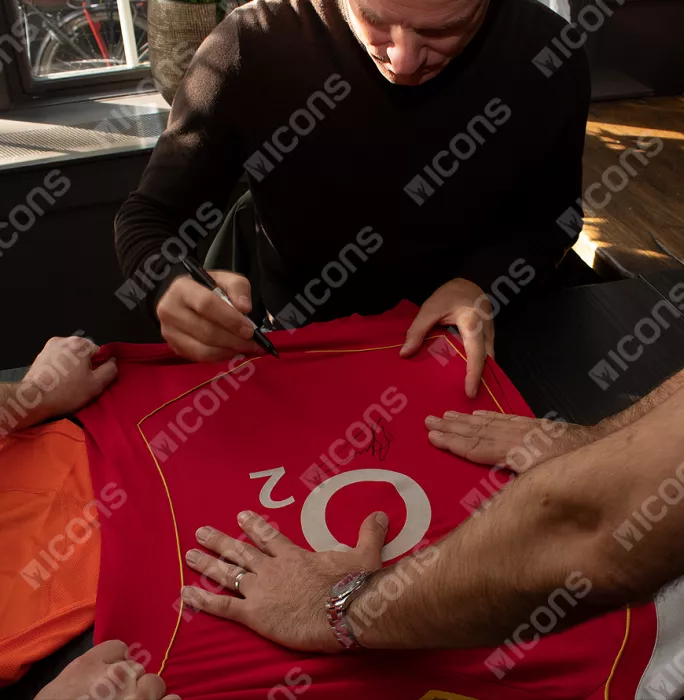 Dennis Bergkamp Front Signed Arsenal 2004-05 Home Shirt