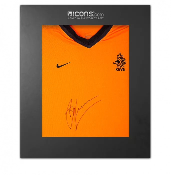 Dennis Bergkamp Front Signed Netherlands 2000-01 Home Shirt In Deluxe Packaging