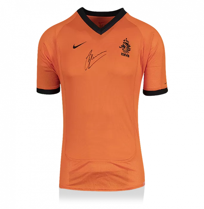 Dennis Bergkamp Front Signed Netherlands 2000-02 Home Shirt In Hero Frame: Option 1