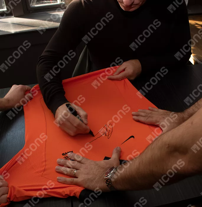 Dennis Bergkamp Front Signed Netherlands 2000-02 Home Shirt