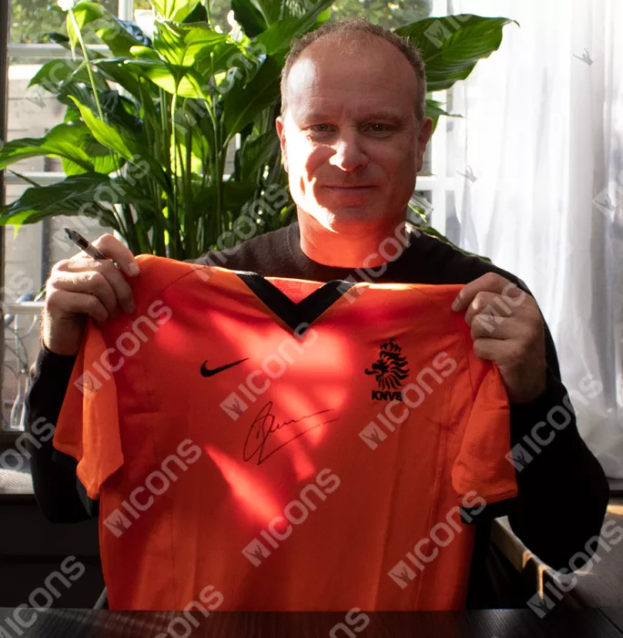 Dennis Bergkamp Front Signed Netherlands 2000-02 Home Shirt