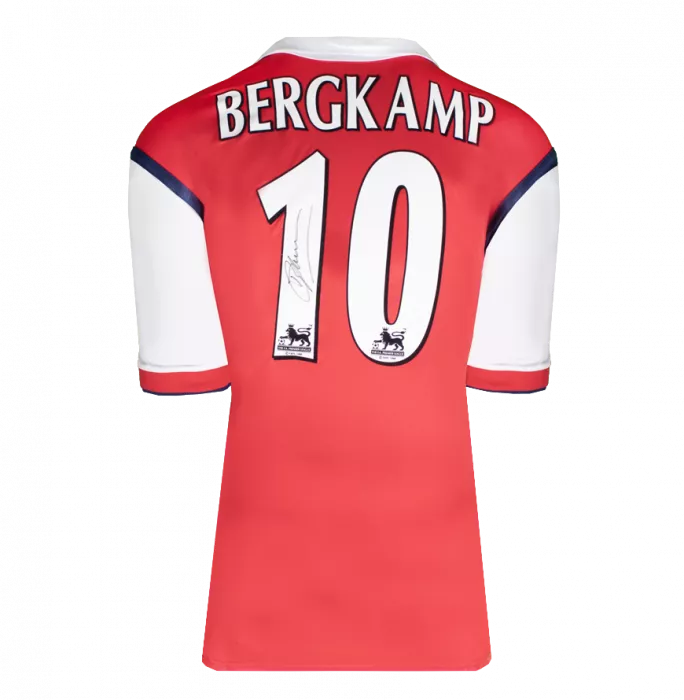 Dennis Bergkamp Official UEFA Champions League Back Signed And Hero Framed Arsenal 1998-99 Home Shirt