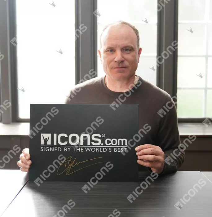 Dennis Bergkamp Official UEFA Champions League Signed Plaque And Photo Frame