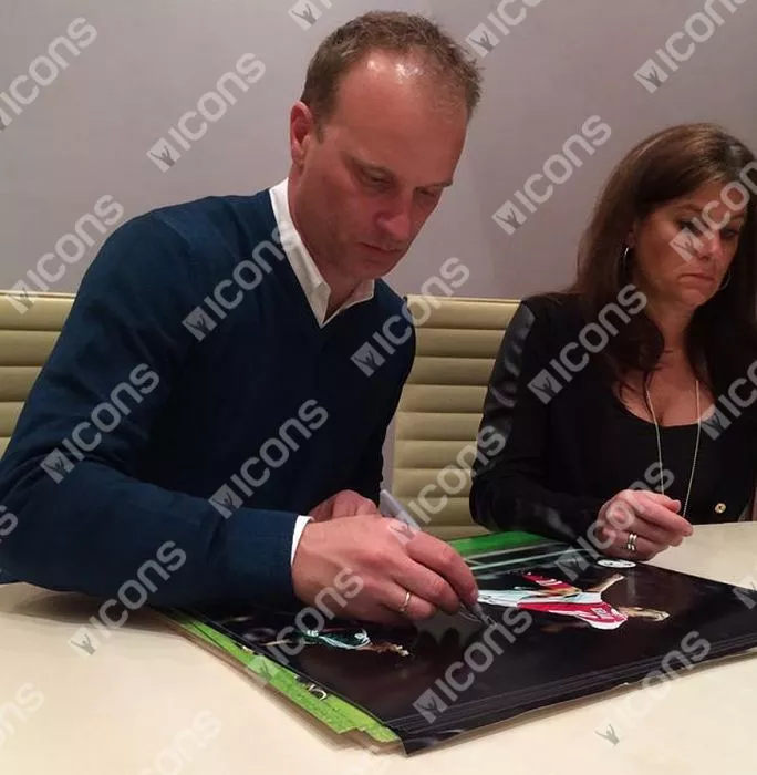 Dennis Bergkamp Signed And Framed Arsenal Photo: Volley Vs Panathinaikos