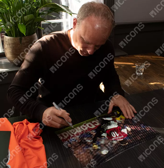 Dennis Bergkamp Signed Arsenal Photo: Legendary Goal Vs Leicester City