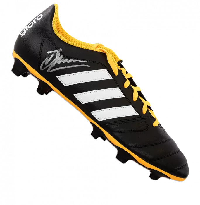 Dennis Bergkamp Signed Black And Yellow Adidas Gloro Boot
